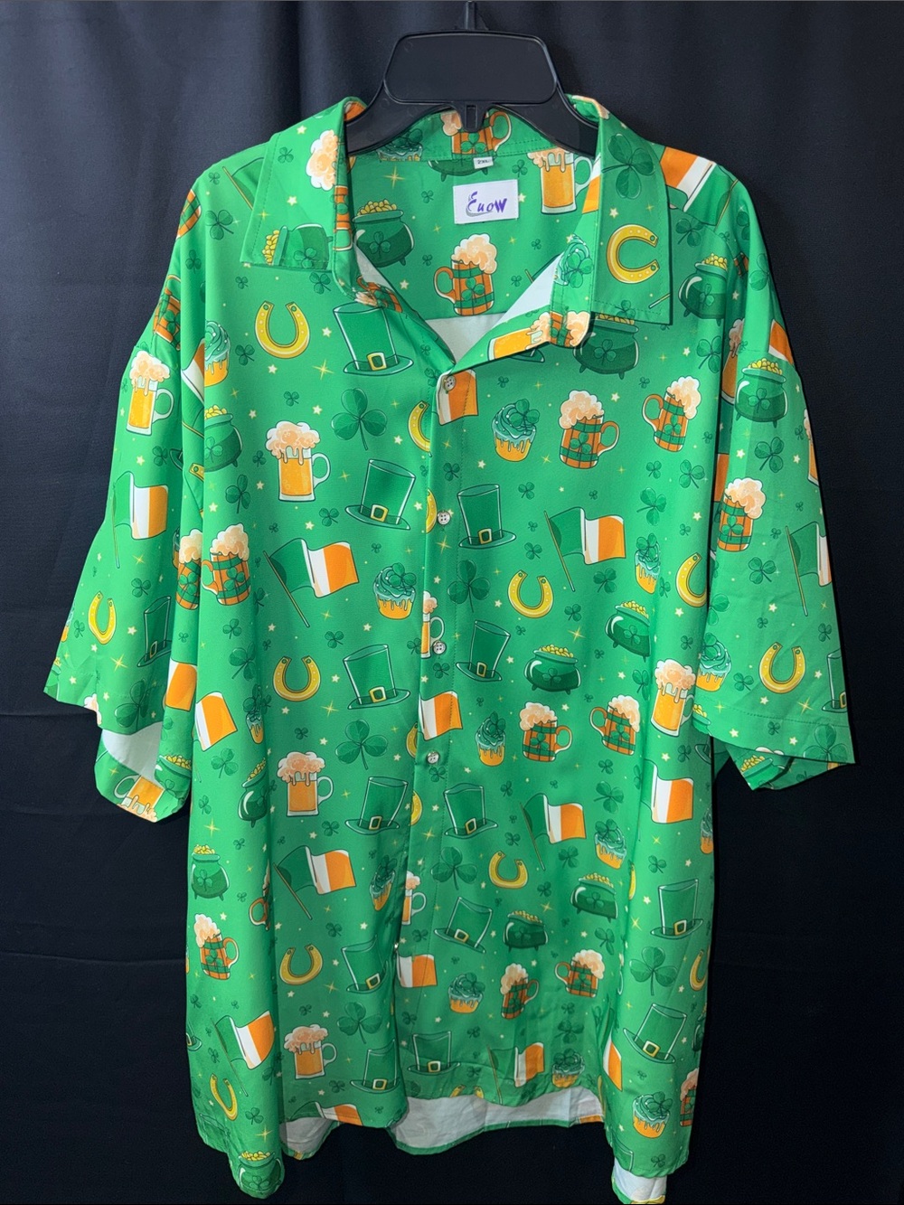 Green & Orange St. Patrick's Day Button-Up Shirt